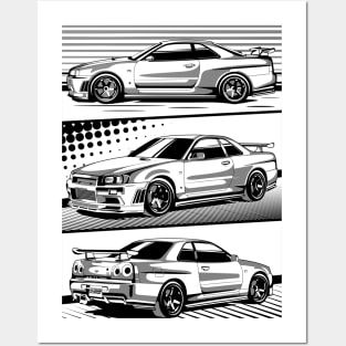 Nissan Skyline R34 Sukairain Posters and Art